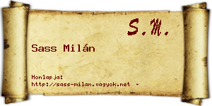Sass Milán névjegykártya